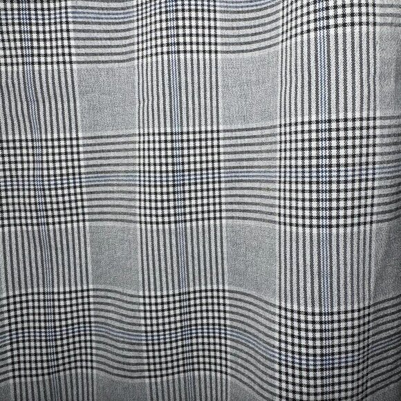 H&M Plaid Pants Regular Fit Elastic Waist Straight Leg Office Medium Black Grey - Picture 7 of 7